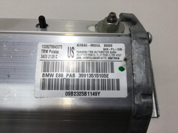 2008-2013 BMW 128i 135i Passenger Dashboard Airbag Convertible