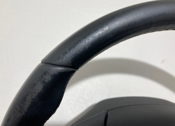 2013-2016 Hyundai Genesis Coupe Black Leather Steering Wheel w/ Air Bag Red Stitching / Manual / HG030 - Image 3