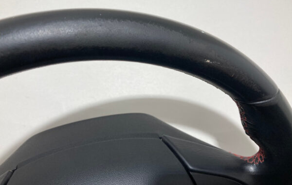 2013-2016 Hyundai Genesis Coupe Black Leather Steering Wheel w/ Air Bag Red Stitching / Manual / HG030 - Image 5