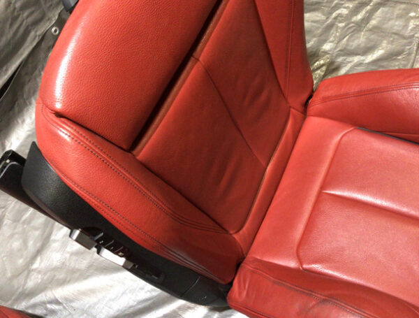 2014-2020 BMW 2 Series Coupe Front Sports Seats / Coral Red Leather / Pair / B2002 - Image 10
