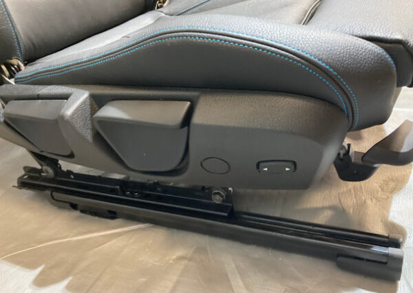 2016-2018 F87 BMW M2 Dakota Black Leather Front Sport Seats / Pair / Blue Stitching / B2008 - Image 7