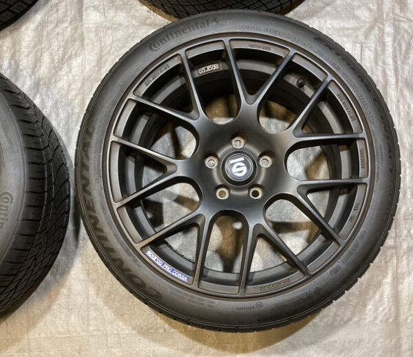 *DAMAGED* Set of 4 Sparco Pro Corsa Wheels Rims w/ Tires / 18x8" / 5x114.3 / HV010 - Image 9