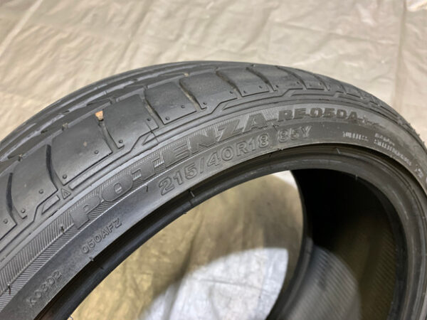 Single 215/40R18 Bridgestone Potenza RE050A RFT Runflat Tire / USED / B1003 - Image 6